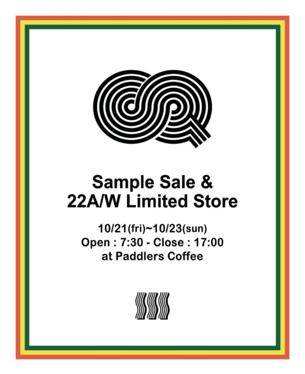 COMFORTABLE REASON Sample Sale & 22A/W Limited Store｜PADDLERS COFFEE
